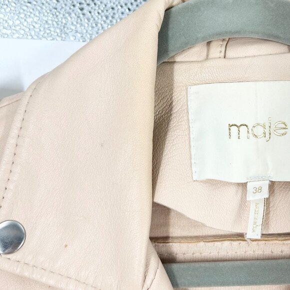 Maje Basalt Leather Moto Jacket - Picture 5 of 8